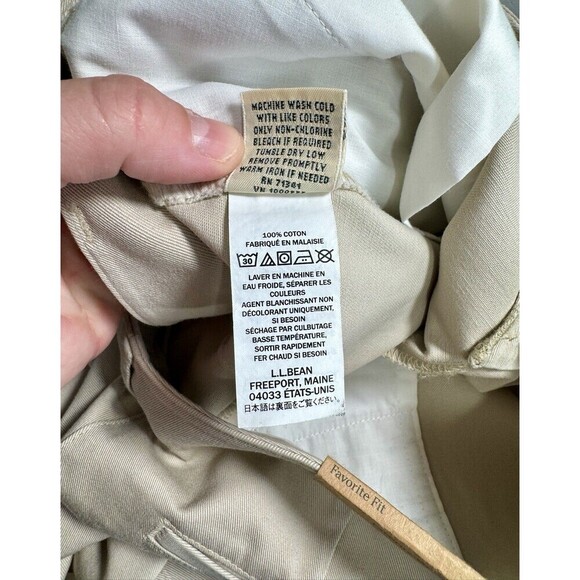 LL Bean Bayside Favorite Fit Pants Womens 4 Khaki Beige Wrinkle Resistant NEW - Picture 8 of 12